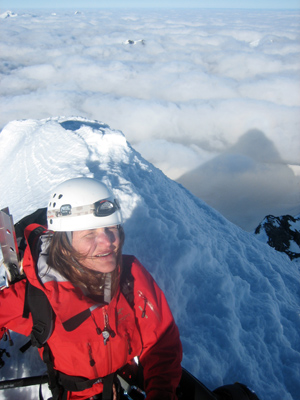 Elvira on the summit of Mt. Aspiring